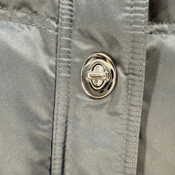 Coach Winter Coat Women's Black S 90% Down Fur Lined Hood Quiet Luxury EUC - Picture 6 of 11
